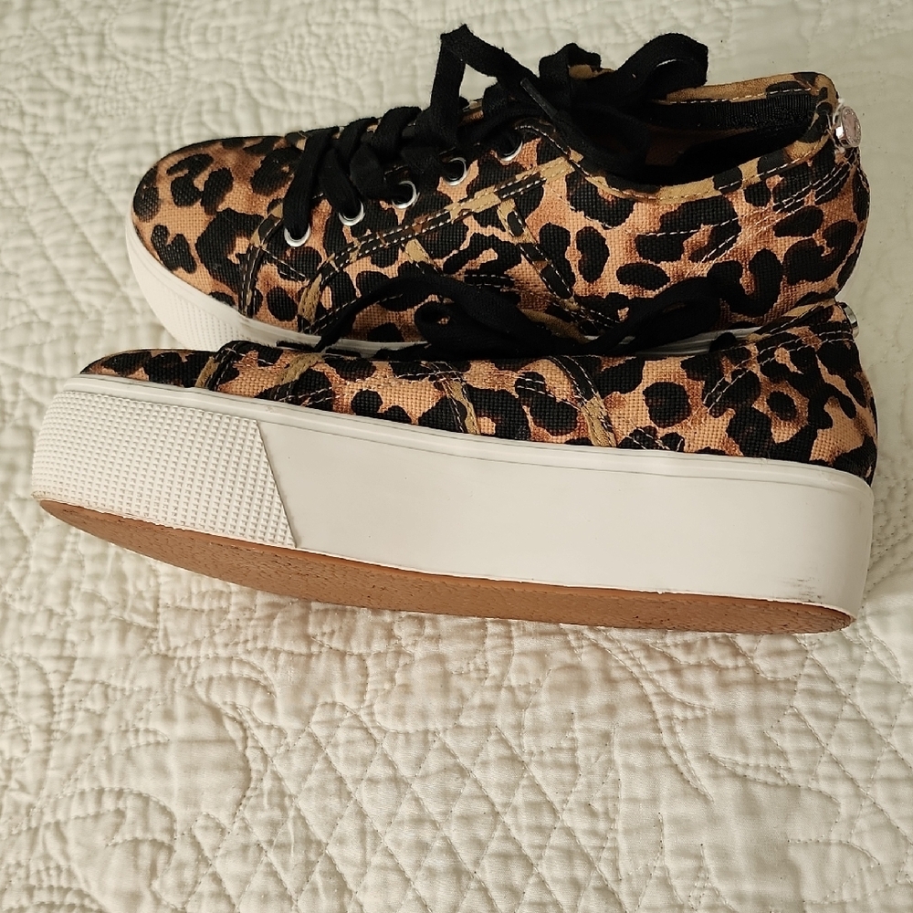 Steve Madden Leopard Print Sneakers - Picture 7 of 11